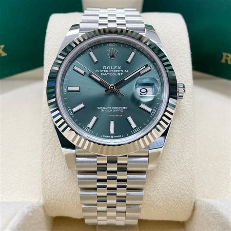 rolex datejust 41 green dial jubilee fluted bezel|rolex datejust 41mm grey dial.